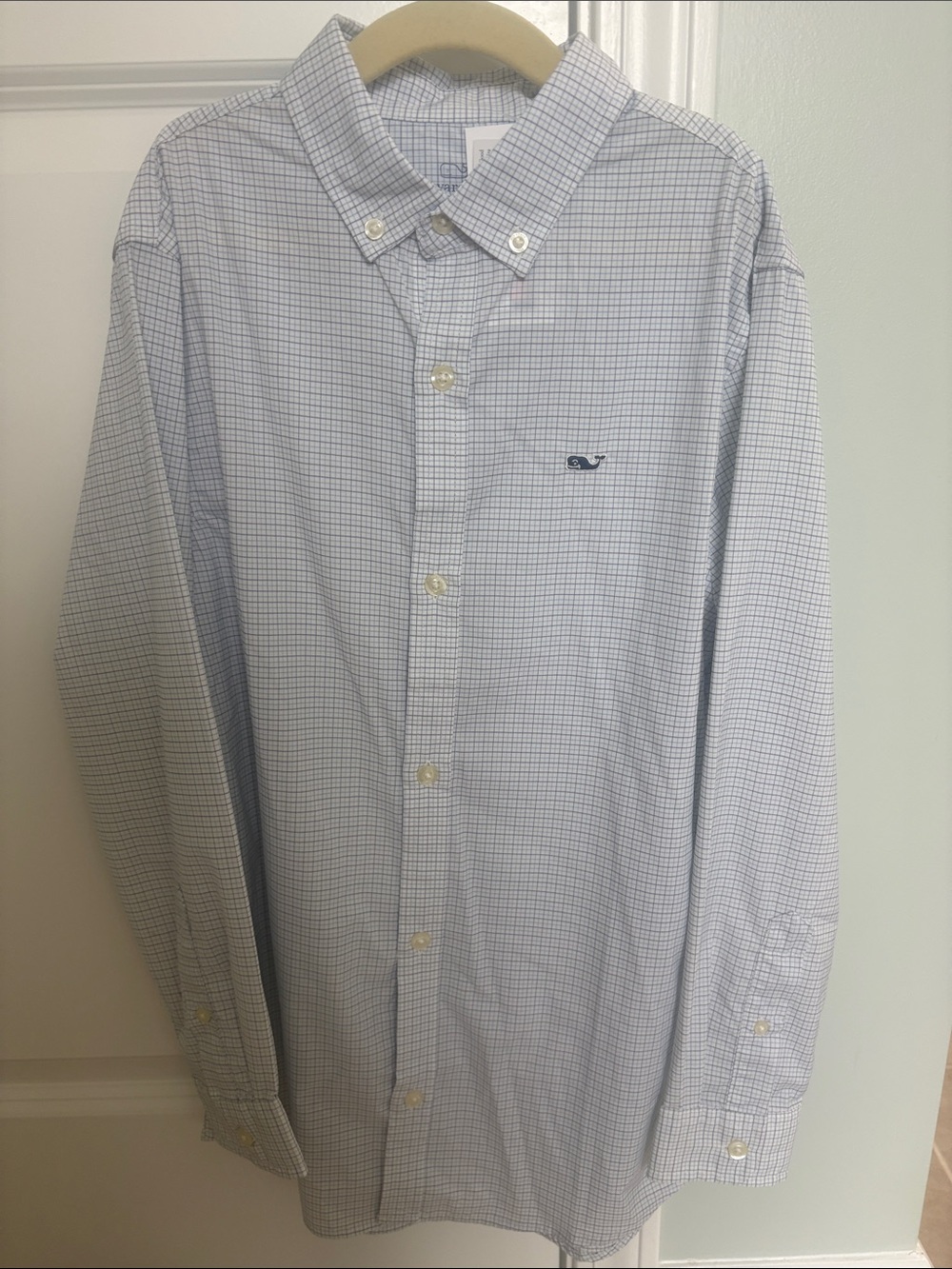 Vineyard Vines Blue and White Micro-Check Button-Down Shirt